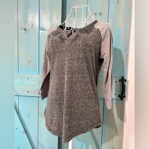 Mavi brand super soft 3/4 length sleeve embroidered T-shirt